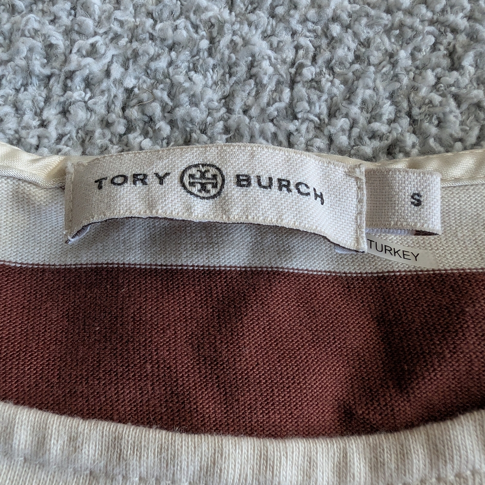 🌼B2G1🌼 Tory Burch Brown and Cream Striped Dress - Picture 3 of 6